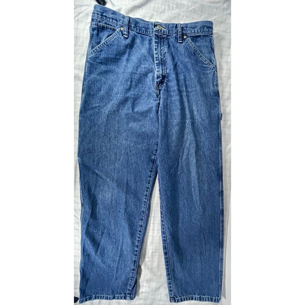 Wrangler Authentic Issue Men's Carpenter Denim Jeans 33x32 Medium Wash Blue
